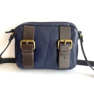Anthropologie Kelsi Dagger Leather Crossbody, Blue